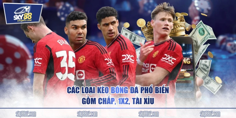 Các loại kèo bóng đá phổ biến gồm chấp, 1X2, tài xỉu